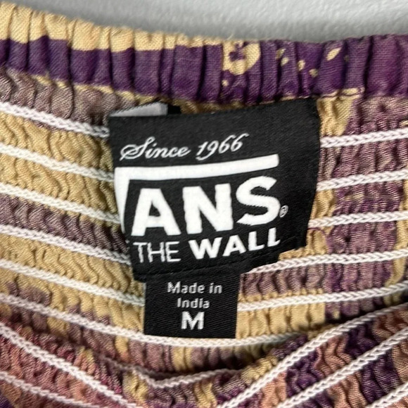 VANS Off The Wall Strapless Shorts Romper Smock Multicoloured Pattern Beachy M - Picture 9 of 11